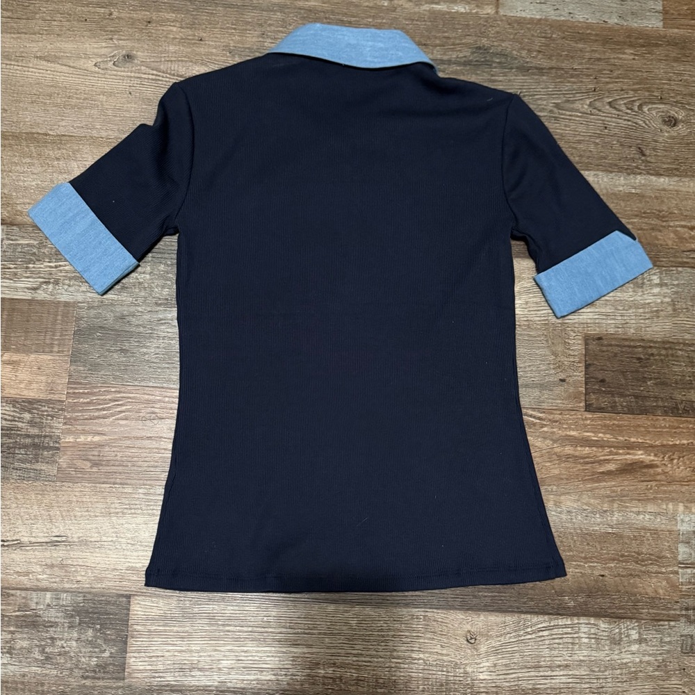 NWT Truth By Republic Short Sleeve Trimmed in Denim Size XS Retail $58 - Picture 4 of 8